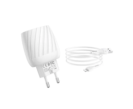 СЗУ Hoco C78A (2USB/2.4A) + Lightning Белый
