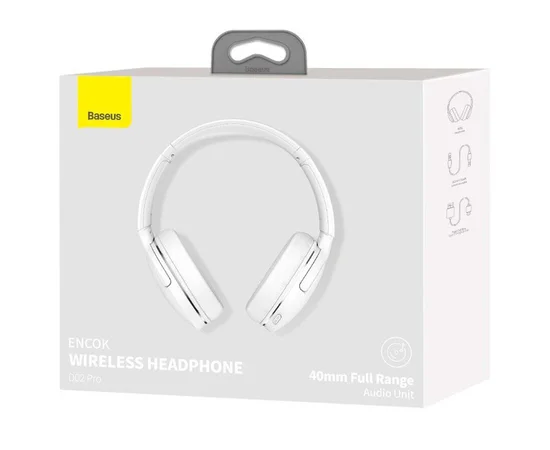 Накладные беспроводные наушники Baseus Encok Wireless headphone D02 Pro (NGTD01030) White