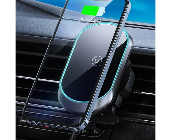 Автодержатель с БЗУ Usams US-CD182 15W Air Vent Black