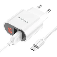 СЗУ Borofone BA63A Richy + MicroUSB Белый