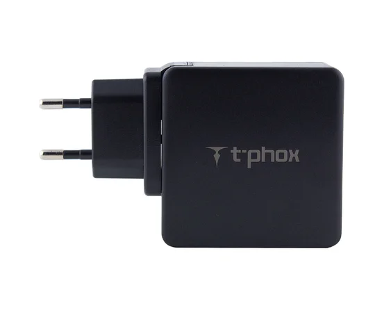 СЗУ PD адаптер T-phox (48W: PD 30W + USB QuickCharge QC 3.0 18W) Черный