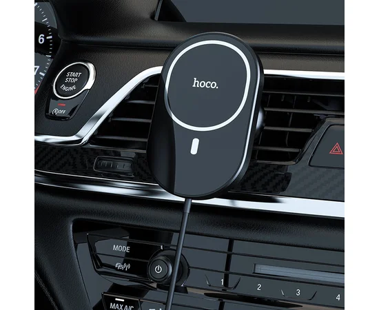 Автодержатель с БЗУ Hoco CA90, магнитный Черный