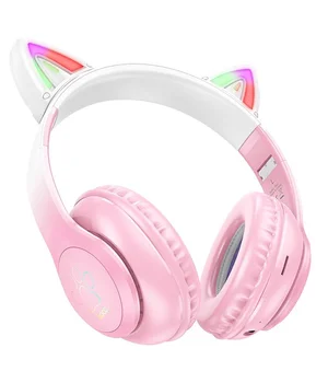 Накладные беспроводные наушники Hoco W42 Cat Cherry blossom