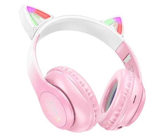 Накладные беспроводные наушники Hoco W42 Cat Cherry blossom