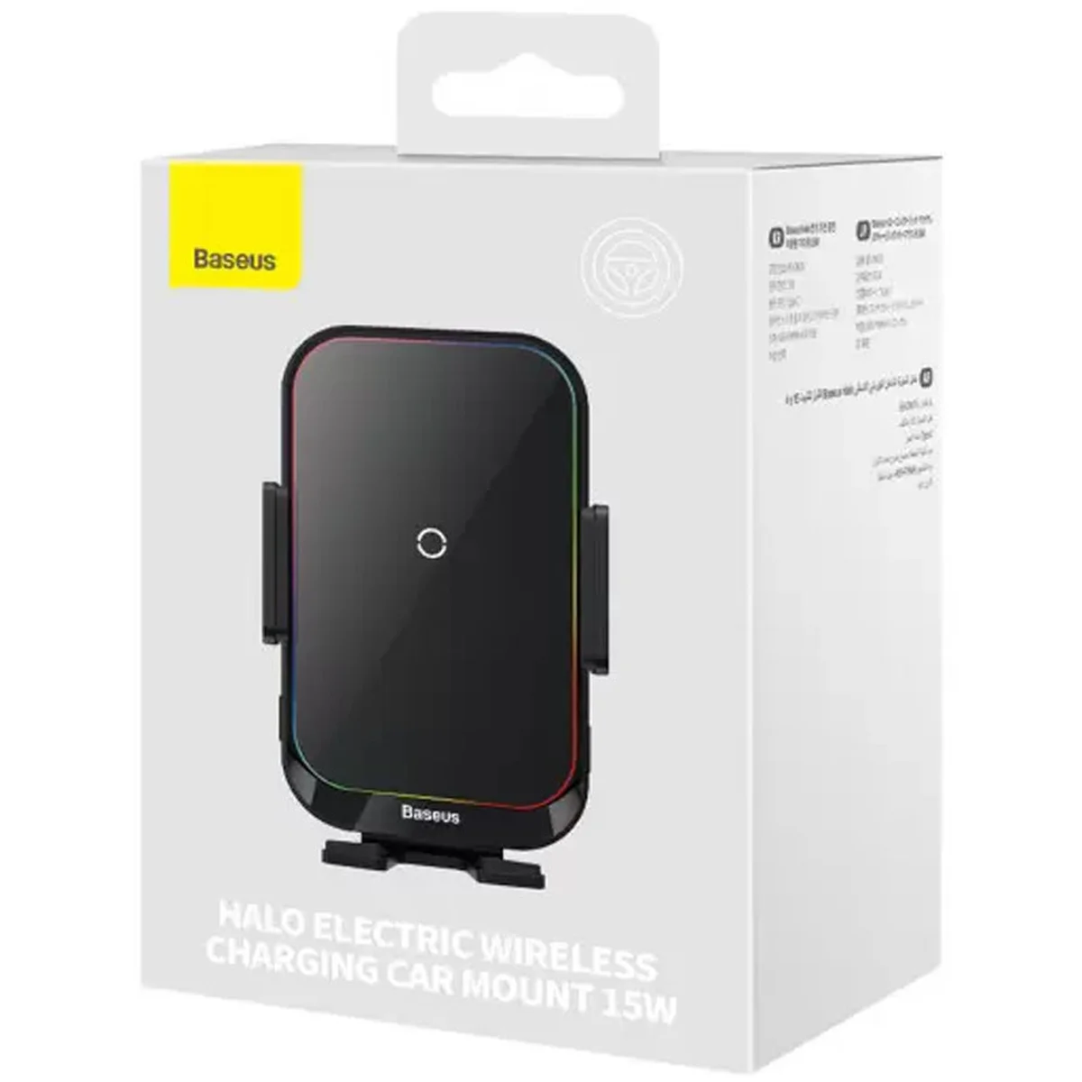 Автодержатель с БЗУ Baseus Halo Electric Wireless Charging Car Mount 15W (SUDD000001) Black