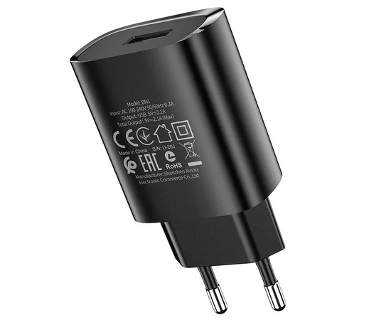 СЗУ Borofone BN1 (1USB/2.1A) Черный