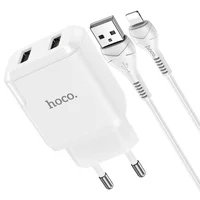 СЗУ HOCO N7 (2USB/2,1A) + USB - Lightning Белый