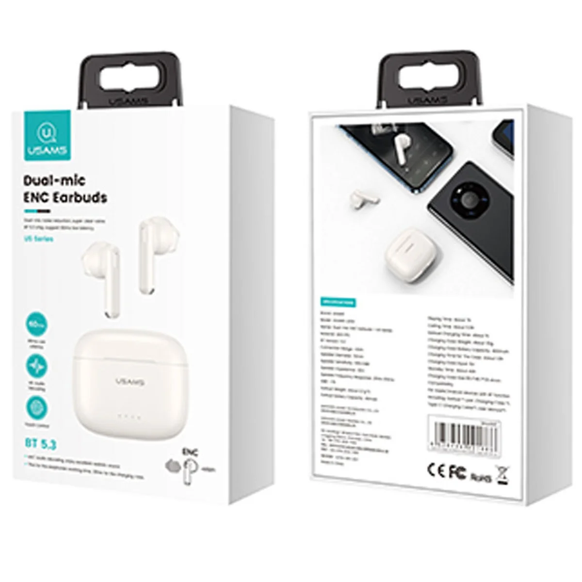 Беспроводные TWS наушники Usams-US14 BT 5.3 White
