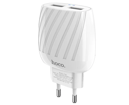 СЗУ Hoco C78A (2USB/2.4A) Белый