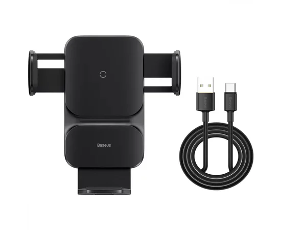 Автодержатель с БЗУ Baseus Wisdom Auto Alignment (QI 15W) (Air Outlet base) (CGZX000001) Black