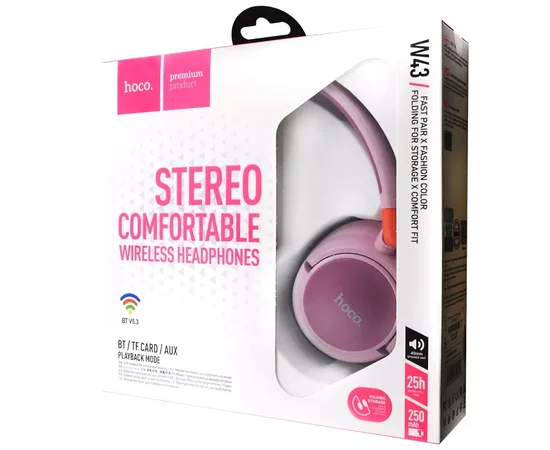 Накладные беспроводные наушники Hoco W43 Adventure Purple