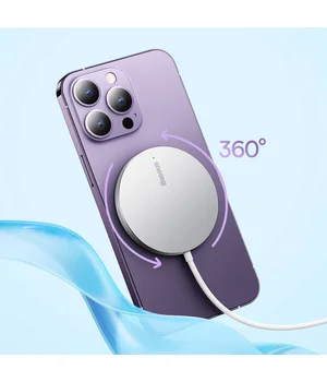 БЗУ Baseus Simple Mini3 Magnetic Wireless Charger 15W (CCJJ0400) Silver