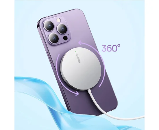 БЗУ Baseus Simple Mini3 Magnetic Wireless Charger 15W (CCJJ0400) Silver