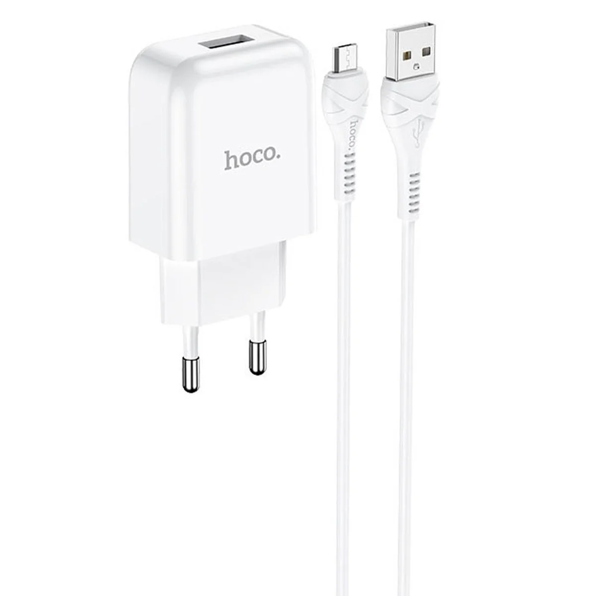 СЗУ HOCO N2 (1USB/2.1A) + USB - MicroUSB Белый
