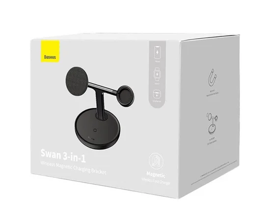 БЗУ Baseus Swan 3in1 Wireless Magnetic Charging Bracket 20W (WXTE) Черный