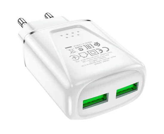 СЗУ Borofone BA54A QC3.0 (2USB/3A/18W) Белый