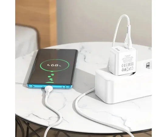 СЗУ Hoco C98A QC3.0 (1USB/18W) + USB to Type-C White