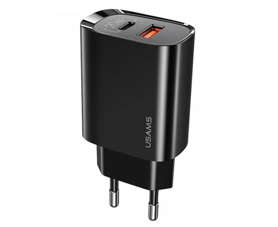 СЗУ Usams US-CC121 T35 QC3.0 + PD3.0 20W Черный