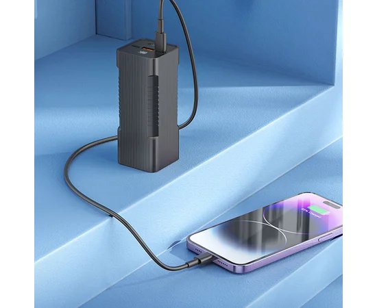 Портативное зарядное устройство Power Bank Hoco Q15 Flashlight 22.5W 10000 mAh Black