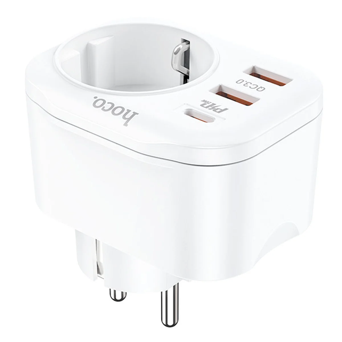 СЗУ Hoco NS3 Multifunctional PD20W (2USB/1Type-C/1xSocket) White