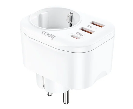 СЗУ Hoco NS3 Multifunctional PD20W (2USB/1Type-C/1xSocket) White