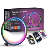 Настільна LED лампа RGB Intelligent circular atmosphere light Bluetooth USB with app Black
