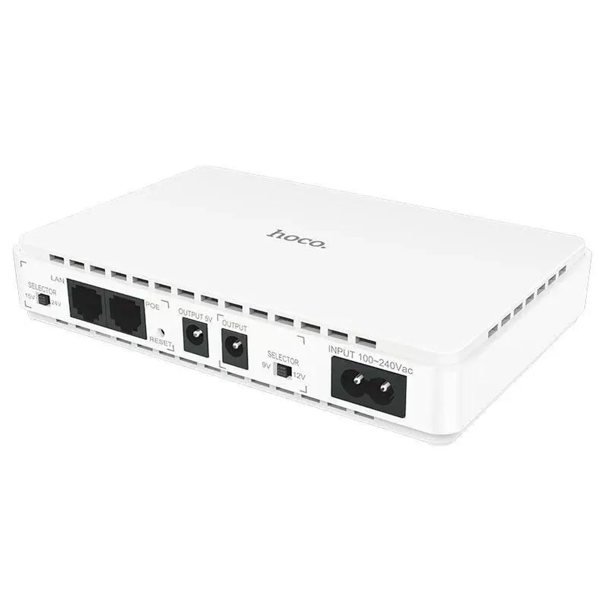 Источник бесперебойного питания Hoco DB25 Plus Smart Mini UPS для роутеров 5V/9V/12V 10000 mAh White