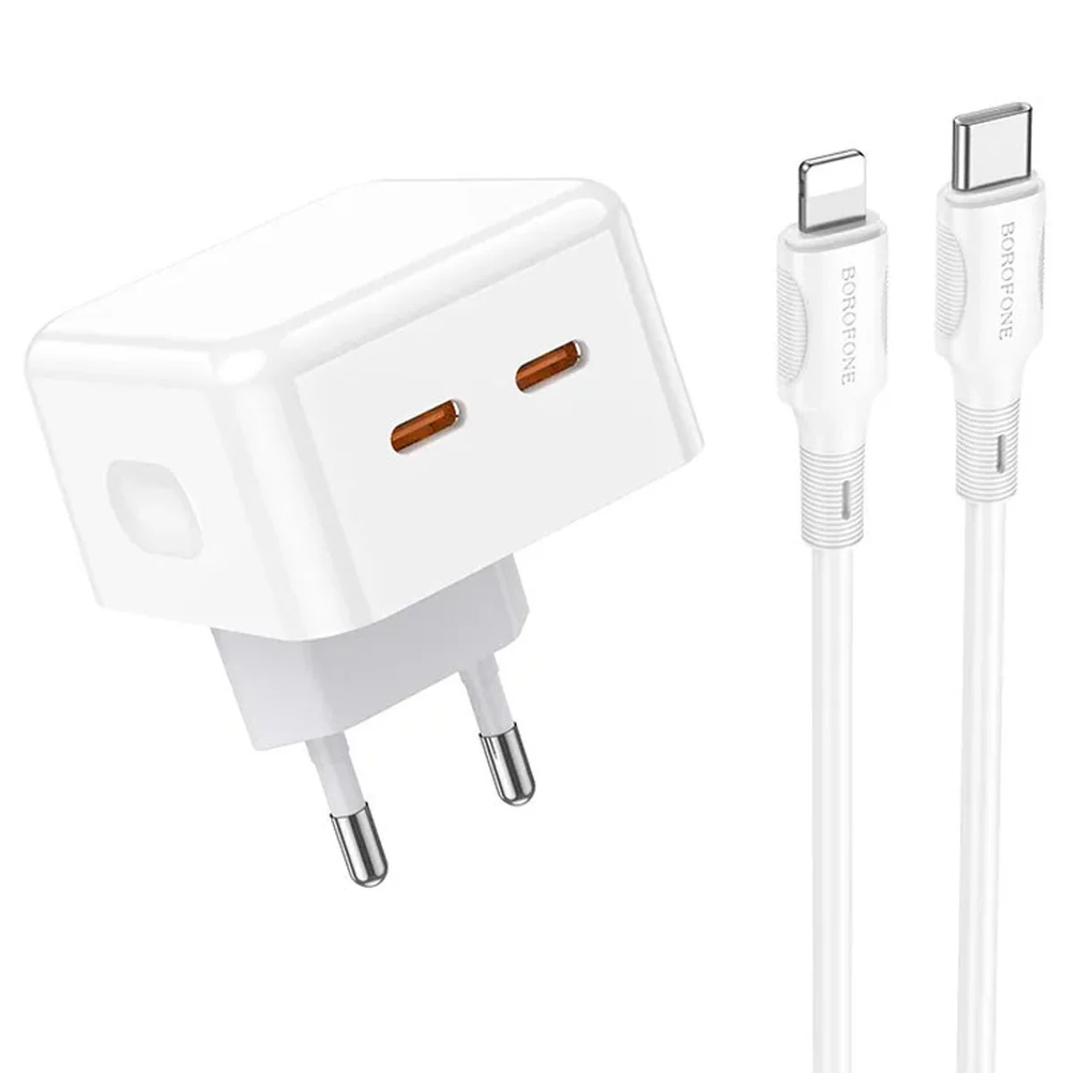 СЗУ Borofone BA76A Source PD35W (2Type-C) + Type-C to Lightning White