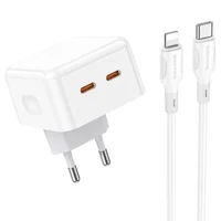 СЗУ Borofone BA76A Source PD35W (2Type-C) + Type-C to Lightning White