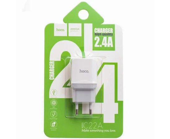 СЗУ Hoco C22A USB Charger 2.4A Белый