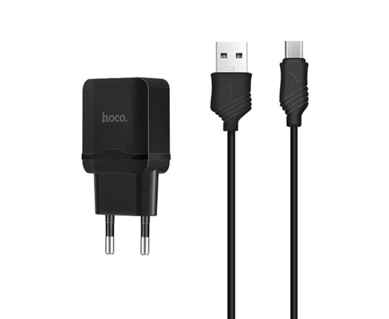 СЗУ Hoco C22A USB Charger 2.4A (+ кабель microUSB) Черный
