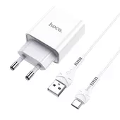 СЗУ HOCO C81A (1USB / 2.1A) + Type-C Білий