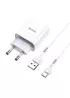 СЗУ HOCO C81A (1USB/2.1A) + Type-C Белый