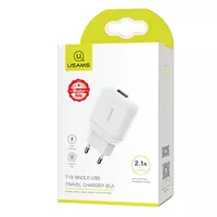 СЗУ USAMS US-CC077 T19 Single USB Travel Charger US Plug Білий