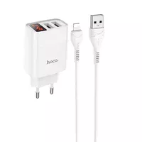 СЗУ HOCO C86A (2USB/2.4A) + Lightning Белый