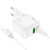 СЗУ Hoco C111A PD 30W+QC3.0 Type-C to Lightning White