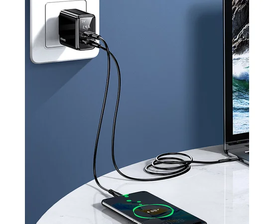 СЗУ Usams US-CC133 T40 QC3.0 + PD 20W Чорний