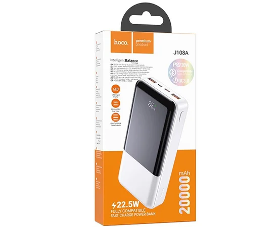 Портативное зарядное устройство Power Bank Hoco J108A Universe 22.5W 20000 mAh White