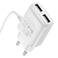 СЗУ HOCO C82A Real power dual port cable charger (for MicroUSB) (EU) Білий
