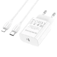 СЗУ Borofone BA65A Single port PD20W + Type-C + Lightning Белый