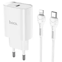 СЗУ HOCO N14 PD 20W 1Type-C + Type-C to Lightning Белый