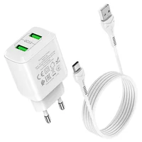 СЗУ HOCO N6 QC3.0 (2USB/3A) + USB - Type-C Білий