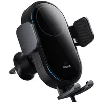 Автодержатель с БЗУ Baseus LightChaser Wireless Charging Electric Car Mount 15W (C40355900121-00) Black