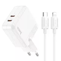 СЗУ Hoco C110A PD 35W+QC3.0 (2 Type-C) + Type-C to Lightning White