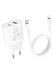 СЗУ HOCO C95A PD 20W+QC3.0 (1USB/Type-C/3A) + Type-C to Lightning White