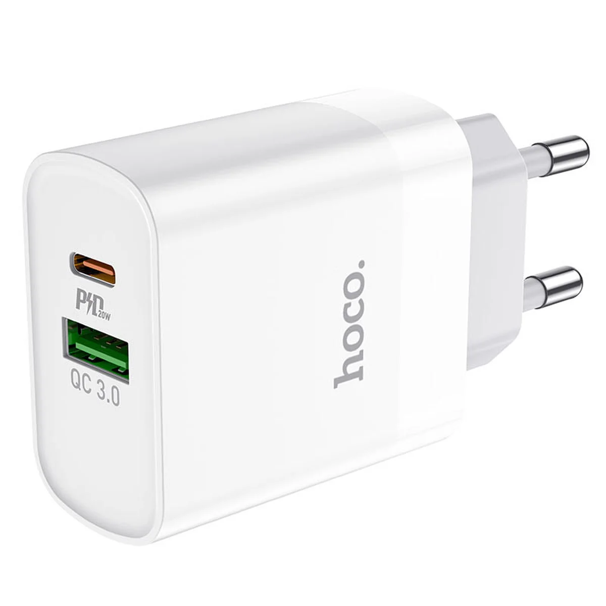 СЗУ HOCO C80A Plus Rapido PD20W+QC3.0 (1Type-C/1USB) White