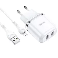 СЗУ Hoco N4 (2USB/2.4A) + Lightning Белый