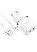 СЗУ Hoco N4 (2USB/2.4A) + Lightning Белый