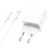 СЗУ Borofone BA67A PD20W+QC3.0 + Type-C + Lightning Белый
