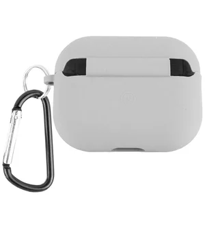 Силиконовый футляр с микрофиброй для наушников Airpods Pro 2 Серый / Stone